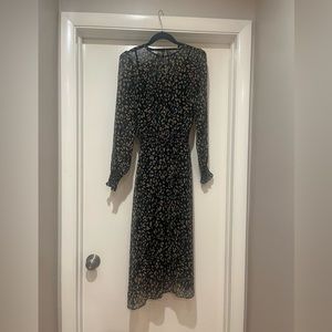 XS Tommy Hilfiger Green, Tan & Black Leopard Print Long Sleeve Maxi